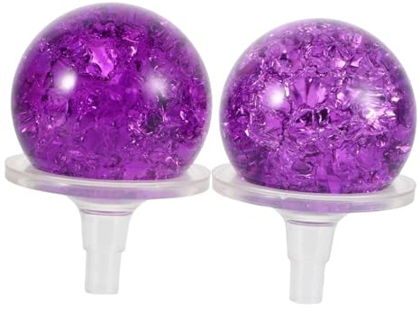 Healifty 2 Juegos Conjunto de Bolas de Cristal para Fuente de Agua con Soporte Esferas Decorativas de Feng Shui para Acuarios Rocallas y Bandejas de Té Diseño Agrietado Rotativas Color