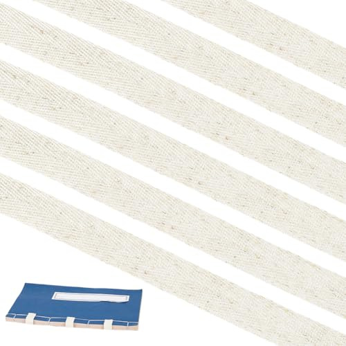 PH PandaHall 10m Leinenband für Buchbinden Reparaturband Stoff 15mm Beiger Baumwolltwillband für Buchbinden Buchkunst Nähen DIY Kunsthandwerk