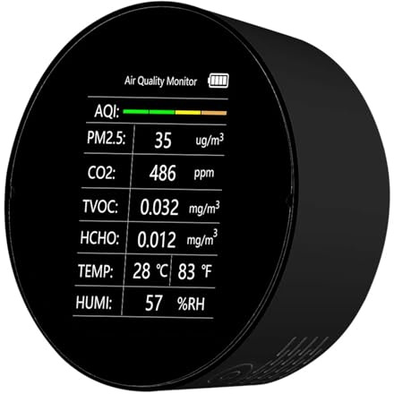 Rilevatore Gas Tuya WiFi Misuratore Di CO2 Rilevatore Multifunzionale Della Qualità Aria PM2.5 TVOC HCHO Umidità Temperatura AQI Analizzatore Gas(B-No WiFi)
