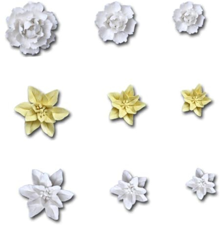 SHINEOFI Keramik Blumenskulptur für Wand Künstliche Lilie aus Porzellan Hintergrunddekoration in Weiß Blumenkeramik Wandkunst für Wohnzimmer oder Büro