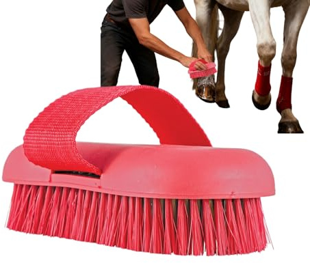 Hästborste, verktyg för hård borst, boskap grooming borste med svamp, djurvård för bad, fällning, deatting, getko nötkreatur för stabil bondgårdsbetesmark och mer