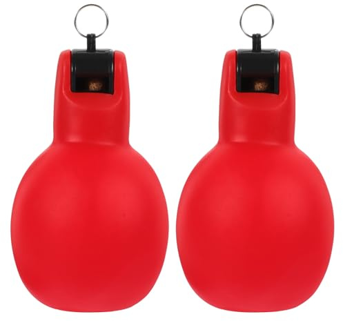 CONGARTENO Sifflet de Survie Portatif à Pression en PVC Rouge, Lot de 2, Multifonction pour Randonnée, Camping et Situations D’Urgence en Extérieur