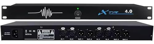 Professioneller Feedback-Unterdrücker, Audioprozessor, Mikrofon-Rückkopplungs-Frequenzwandler, digitale Rückkopplungsunterdrückung Stufe 5, for Bühne, KTV, Bar und Party(4 in 4 out)