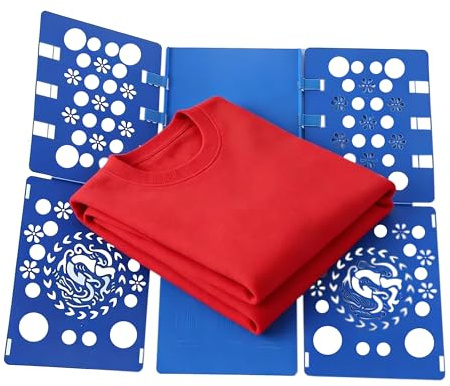 Adult Clothes Folding Board, Blue Plastic Laundry Organizer with Dragon Design, T-Shirt Folder Helper for Fast Folding (BLUE)