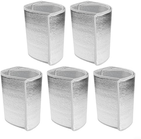 Confezione da 5 pellicole isolanti a doppio strato in alluminio per piante invernali, protezione dal gelo, copertura termica per vasi esterni, giardinaggio freddo (20 x 80 cm)