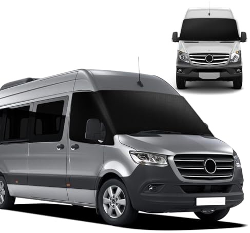 WENINETIES 1 Set Frontscheibenabdeckung für Mercedes Sprinter 2019-2023 600D, Thermomatte Wohnmobil Fahrerhaus Isolierung Verdunkelung Sonnenschutz Frostschutz Cover
