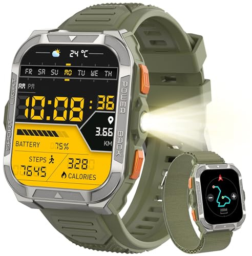 Blackview Smartwatch Herren mit integriertem GPS & Kompass, Bluetooth-Anrufe, 900 mAh Akku, Sportuhr mit Schrittzähler, Fitnessuhr, 110+ Sportmodi, Gesundheits und Schlafmonitor, Uhr für Android iOS