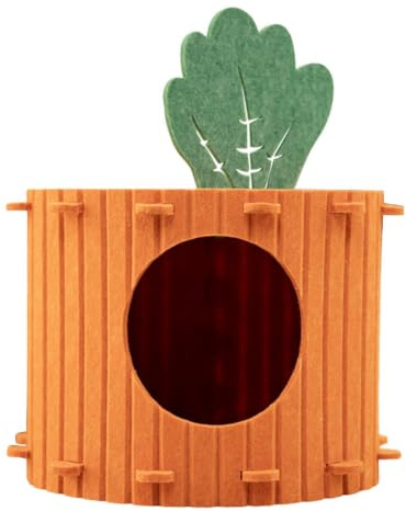 Covered Cat Bed Soft Removable Semi-Closed House | Carrot shaped cat cave with roof for home indoor cats and small dogs sleeping place rest