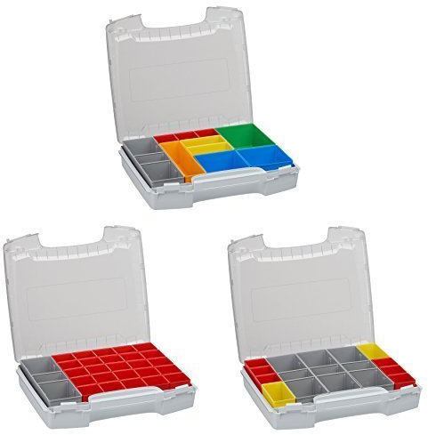 Werkzeug Koffer Set | Sortimo i BOX Set | i-BOXX 72 3er Set (grau) mit Insetboxen A3, H3 & I3 | Für i-BOXX RACK & LS-BOXX | Sortierbox Schrauben