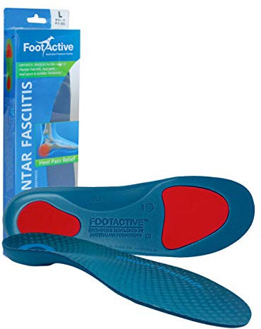 FootActive Plantar Fasciitis Insoles, 7/8.5 UK, Blue
