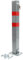 Wiltec Poteau de stationnement Carré Rabattable – 170 x 110 x 700 mm – Couleur signalisation – en Acier – avec 3 Clés – Barrière de parking, Borne de sécurité