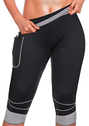 TrainingGirl Inches smalare heta neoprenshorts med ficka för kvinnor, viktminskning, bantning, bastu, svettbyxor, träning, kroppsformare, yogaleggings