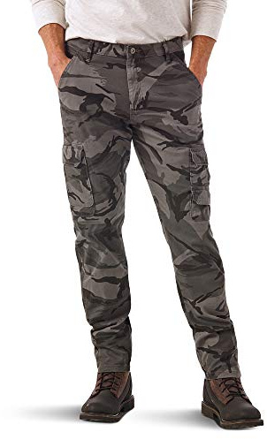 Wrangler Authentics Regular Tapered Cargo Pant Pantalons, Gris/Camouflage, W36/L32 Homme