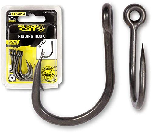 #6/0 Black Cat Rigging Haken DG Coating 6Stück
