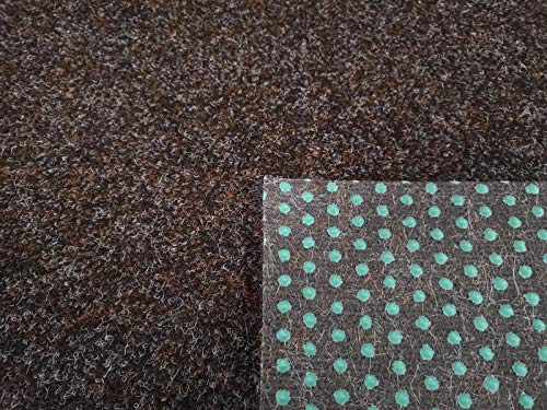 Rasenteppich Kunstrasen Premium dunkelbraun Velours Weich Meterware, verschiedene Größen, mit Drainage-Noppen, wasserdurchlässig (200x200 cm)