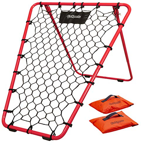 GoSports Basketball-Rebounder mit verstellbarem Rahmen, griffigen Gummifüßen und Sandsäcken, tragbare Rückpass-Trainingshilfe