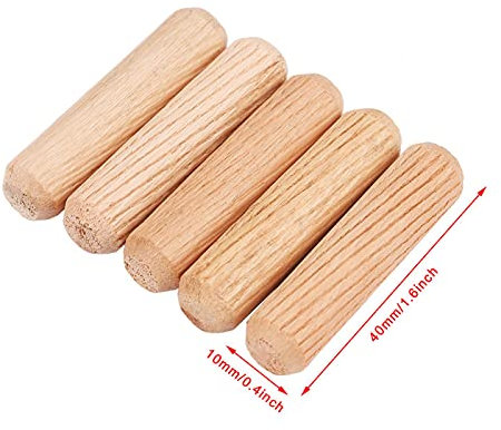 Holzdübelstangen, 100 teile/satz Holzdübelstifte Kreuzmaserung DIY Holzdübel Holzstifte für Möbel M10 x 40mm Holzstifte