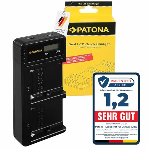 PATONA Dual LCD Cargador USB-C para Sony NP-F970 F750 F550 FM50 FM500H | Compatible: Sony, CCD-TR1 TR2 TR3 TR8E TR11 TR12 TR18 TR57 TR67 TR76 TR87 TR97 TR200 TR205 TR215 TR300 TR311E TR315 TR317
