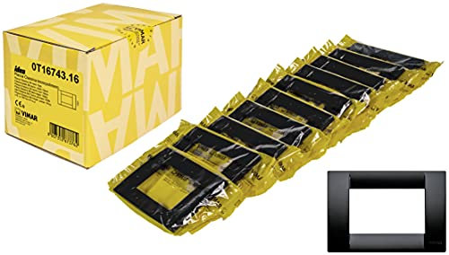 Vimar Idea 0T16743.16 Placca Classica 3 moduli in tecnopolimero, 10 pezzi, nero