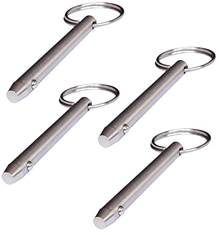 Lotatheta 4 x Schnellspannstifte Bolzen, 8 mm Durchmesser, 316 Edelstahl, Nutzlänge: 57 mm, Gesamtlänge 80 mm, für Bimini Top Marine Hardware