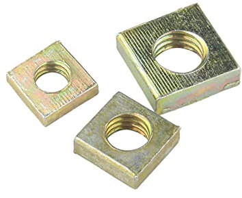 Sicherungsmutter M4 M5 M6. Farbe verzinkte quadratische Muttern ohne Abschrägungsblock-Quadrat-Viereck verzinkt gedrückte Muttern (50pcs)(M6x10x3)