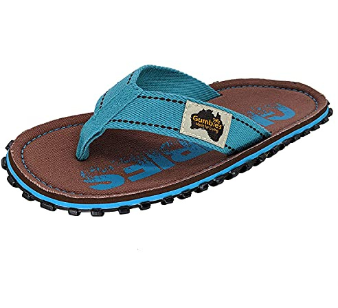 Gumbies Originals - Flip Flops aus recycelten Materialien - profilierte Sohle aus wiederverwerteten Autoreifen, Fußbett aus Canvas-Baumwolle, Baumwoll-Zehensteg - Brown Eroded, 37