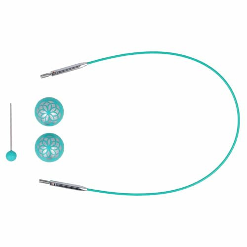 NEU Knit Pro Mindful Swivel Seile für austauschbare Rundstricknadeln, 360 ° Drehmechanismus, (40 cm (Seillänge 20 cm))