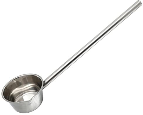 Operitacx Cucharón Grande De Acero Inoxidable con Mango Largo De 21.4 Pulgadas para Cocina Y Jardín Cazo De Agua con Vertedor para Servir Sopas Y Regar Plantas