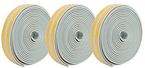 Schaumstoff Dichtungsstreifen, 6 Stück 9 X 2 X 3000mm Schaumstoff Dichtungsstreifen Türfenster Gummi Schallschutz Dichtungsstreifen Selbstklebendes Isolierband, Für 1-2mm Spalt (Grau)