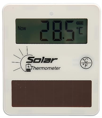 Thermomètre D'Intérieur, Hygromètre Intérieur à énergie Solaire, Capteur de Température Ambiante, Jauge de Moniteur d'humidité de Haute Précision pour L'entrepôt, la Serre