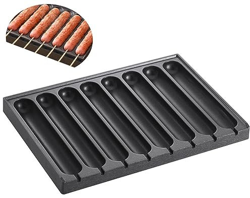 Rwoora Frühstückswurstpfanne Hot Dog Rollpfanne kommerzielle 8 Gitter Grill Wurstmaschine, nicht klebriger Topf Hotdogger Backblech Outdoor und Indoor BBQ für Gasherd