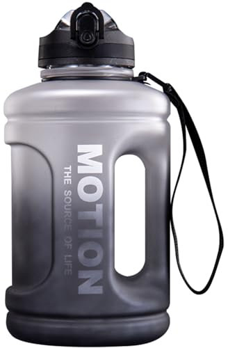 Ogetok 1.5L Large Water Bottle 50oz Black Water Jug, 0.4 Gallon Sports Gym Drink Container with Handle & Straw, Leakproof BPA Free Big Water Bottle to Ensure You Drink Enough Water Daily for Fitness