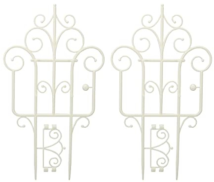 2 Stück Rankgitter für Kletterpflanzen, Zimmerpflanzen-Rankgitter für Kletterpflanzen, Dekoratives Rankgitter, Kleines Gartengitter für Zimmerpflanzen, Blumentöpfe, Stützen(6PCS-weiß)