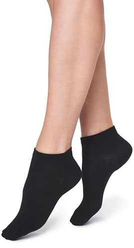 Golden Lady 9 PAIA CALZINI COTONE BORDO COMFORT, NERO, TG. UNICA