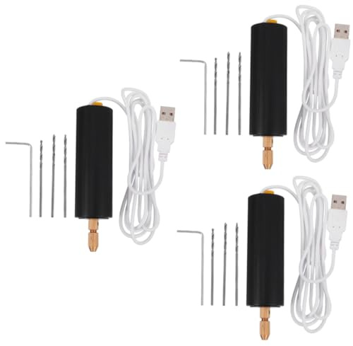 HOMSFOU 3piezas Taladro Eléctrico Usb De Herramienta De Bricolaje Portátil Para Perforar Accesorios y Modelos Herramienta Rotativa Para Manualidades y Joyería