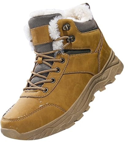 LinRim Warme Winterschuhe Herren Gefüttert Winterstiefel Wasserdicht Warme Trekkingschuhe Wanderschuhe Damen Rutschfest Winterstiefel Wetterbedingungen Wanderschuhe Wasserdicht Mid Kletterschuhe