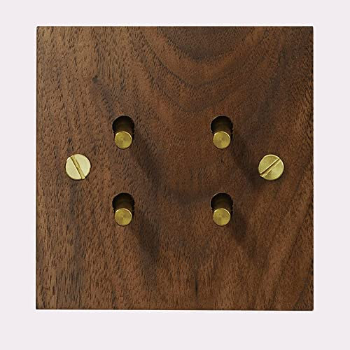 interruptor de luz, Interruptor de luz de palanca de Panel de madera maciza, interruptor de pared de latón for el hogar, palanca hecha a mano tipo 86, interruptor de palanca oculta(Gang)