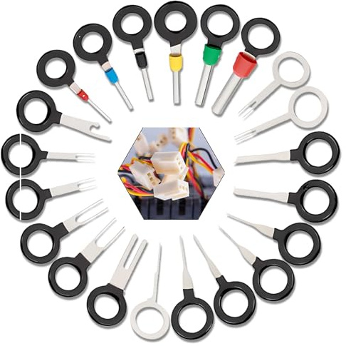 21Pcs Terminal Removal Tool Key Kit, Wire Connector Terminal Extraction Tool, Automotive Electrical Terminal Tool, Suitable for Auto Repair and Wire Pin Removal