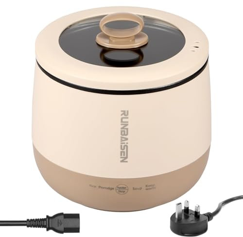 THEGA Olla Arrocera Eléctrica Pequeña De 1,6 L, Mini Olla Arrocera, Olla Arrocera De Cocción Rápida De 36 Minutos Y Calentador, Protección contra Sobrecalentamiento Y Hervido En Seco