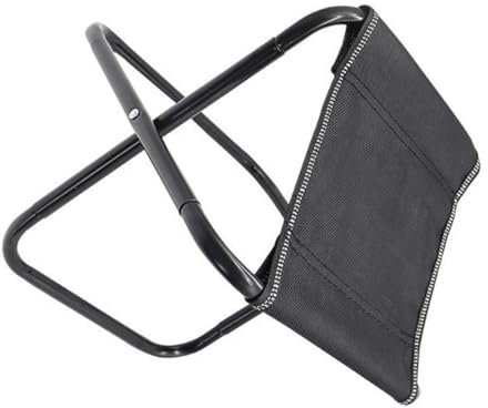 MUCKLILY Klapphocker für Erwachsene Tragbar aus Canvas und Stahl Schwarz Rutschfester Boden Stabil für Camping und Outdoor Abenteuer