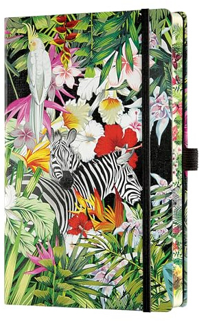 AGENDAS DEUSTO Libreta A5 Bonita, Cuaderno A5 Tapa Dura 192 Páginas, Papel Crema 90 g FSC, Libreta para Escribir, Diario Personal, Journaling Notebook y Regalo Mujer, Cierre Elástico, Cebra