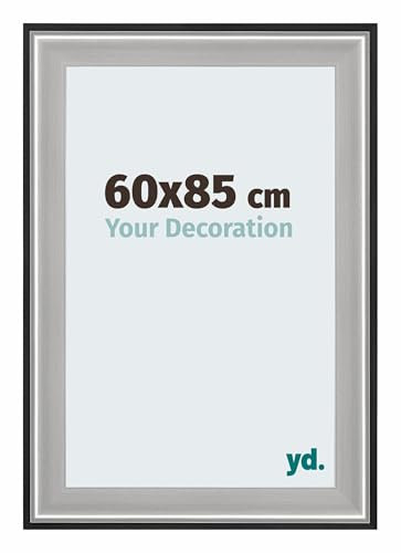 yd. Your Decoration - Puzzlerahmen 60x85 - Schwarz Silber Poliert - Puzzlerahmen 1500-2000 Teile - Holz Bilderrahmen - Birmingham
