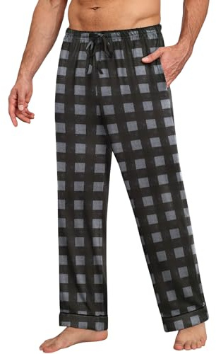 Ekouaer Bekväma pyjamasbyxor för män, sommar, pyjamasbyxor, lätta och andningsbara nattkläder med fickor S-XXL