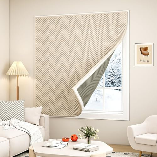 Rideaux à isolation thermique – Kit d'isolation robuste pour porte et fenêtre, 1,5 cm d'épaisseur, antigel, coupe-vent, insonorisant, parfaits pour rester au chaud