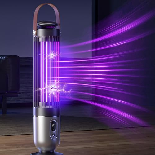 FanFuGuo® Lampe Anti Moucherons Anti Moustique Mouche Rechargeable, Lampe UV et veilleuse 2 en 1 avec capteur crépusculaire, Anti Insectes Volants Tue Mouche Electrique Intérieur et extérieur (Dark)