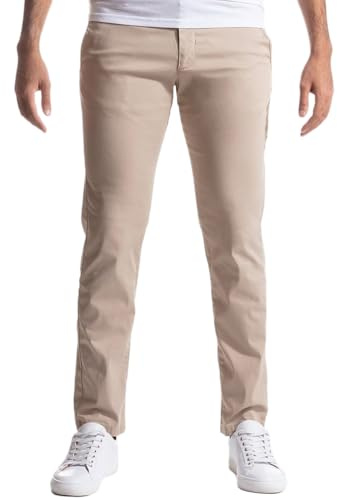 Oanviso Pantalones Chino Hombre Deporte Elásticos Largos Pants con Bolsillos Slim Fit Ajustados Pantalone Vintage Skinny Moda Trouser Verano A Caqui L