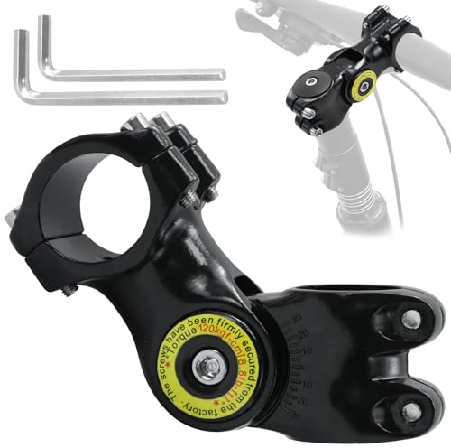 JASFLY Attacco Manubrio 31.8 mm, Regolabile ± 60° Attacco Manubrio Mtb, Manubrio Bici Con 2 Cacciavite per la Maggior Parte Delle Mountain Bike