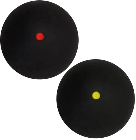 2 Pieces Squash Balls Single Yellow Dot 38mm Squash Balls Yellow Dot & Red, Soft Rubber Squash Ball, High Bounce Training Squash Ball For Elite, Intermediate, Beginner, Junior Competi