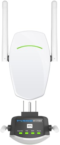 ExtendTecc Pro WiFi 6 amplificador de señal de alcance | Amplificador Cyber WiFi de doble banda de 1.8 Gbps, hasta 2.100 pies cuadrados y 64 dispositivos, repetidor enchufable con puerto Ethernet