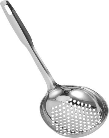 Gatuida Cuchara Coladora De Acero Inoxidable 304 Ranuras, Mango Antideslizante, Utensilio De Cocina Para Frituras y Escalfados, Herramienta Multiusos Para Uso Doméstico